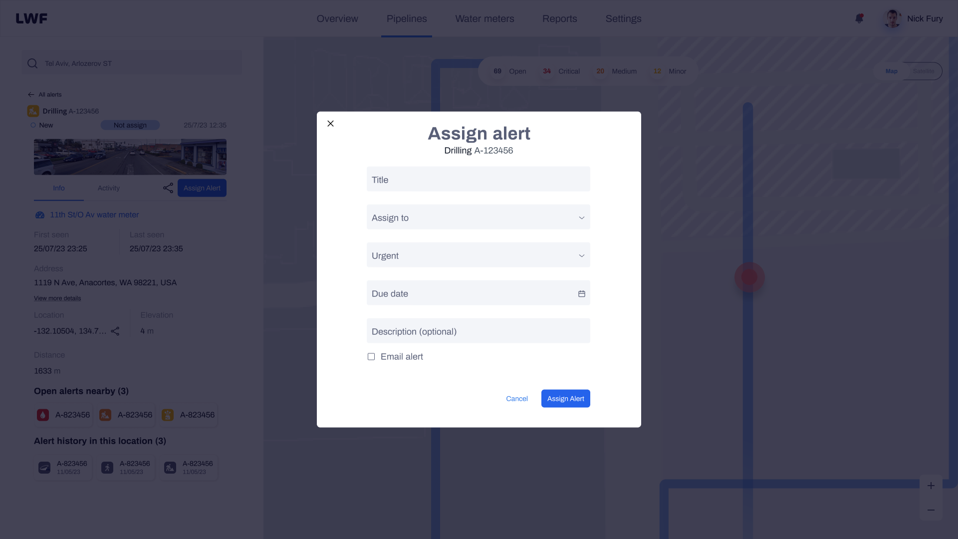 Empty assignment modal
