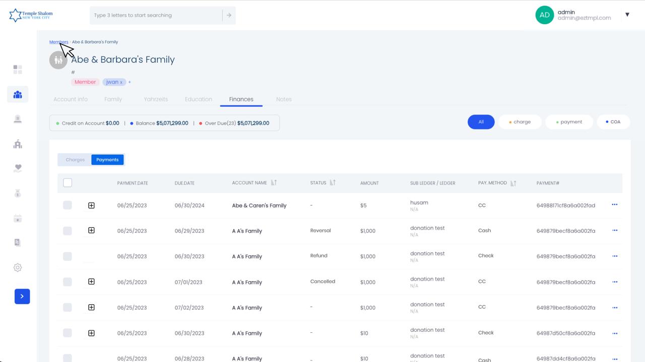easyshul.com screen 2