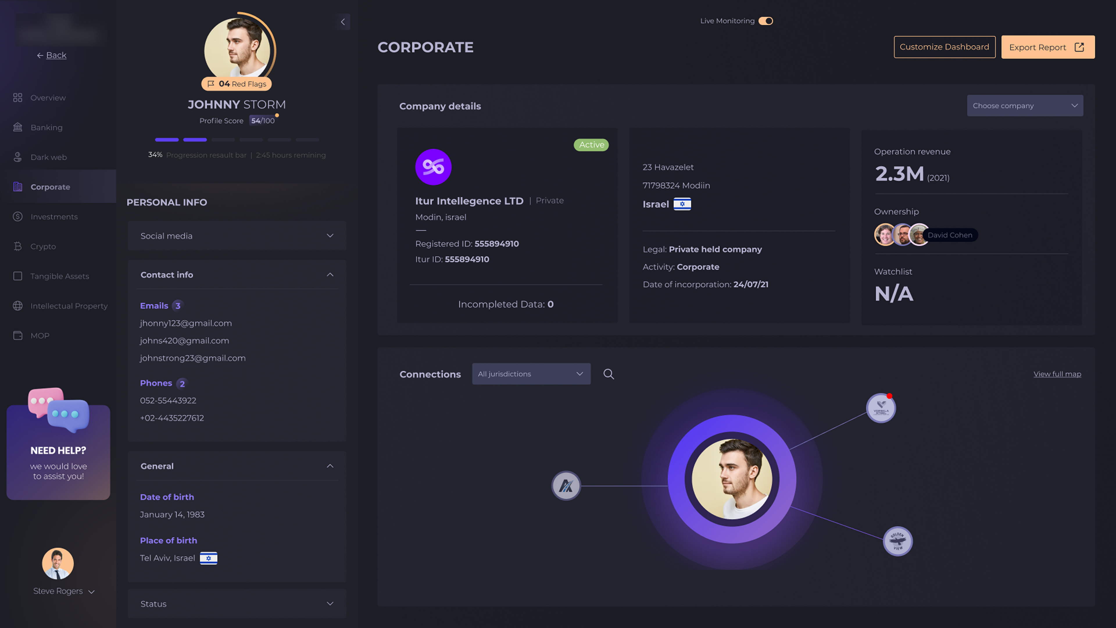 IRUE Intelligence screen 4