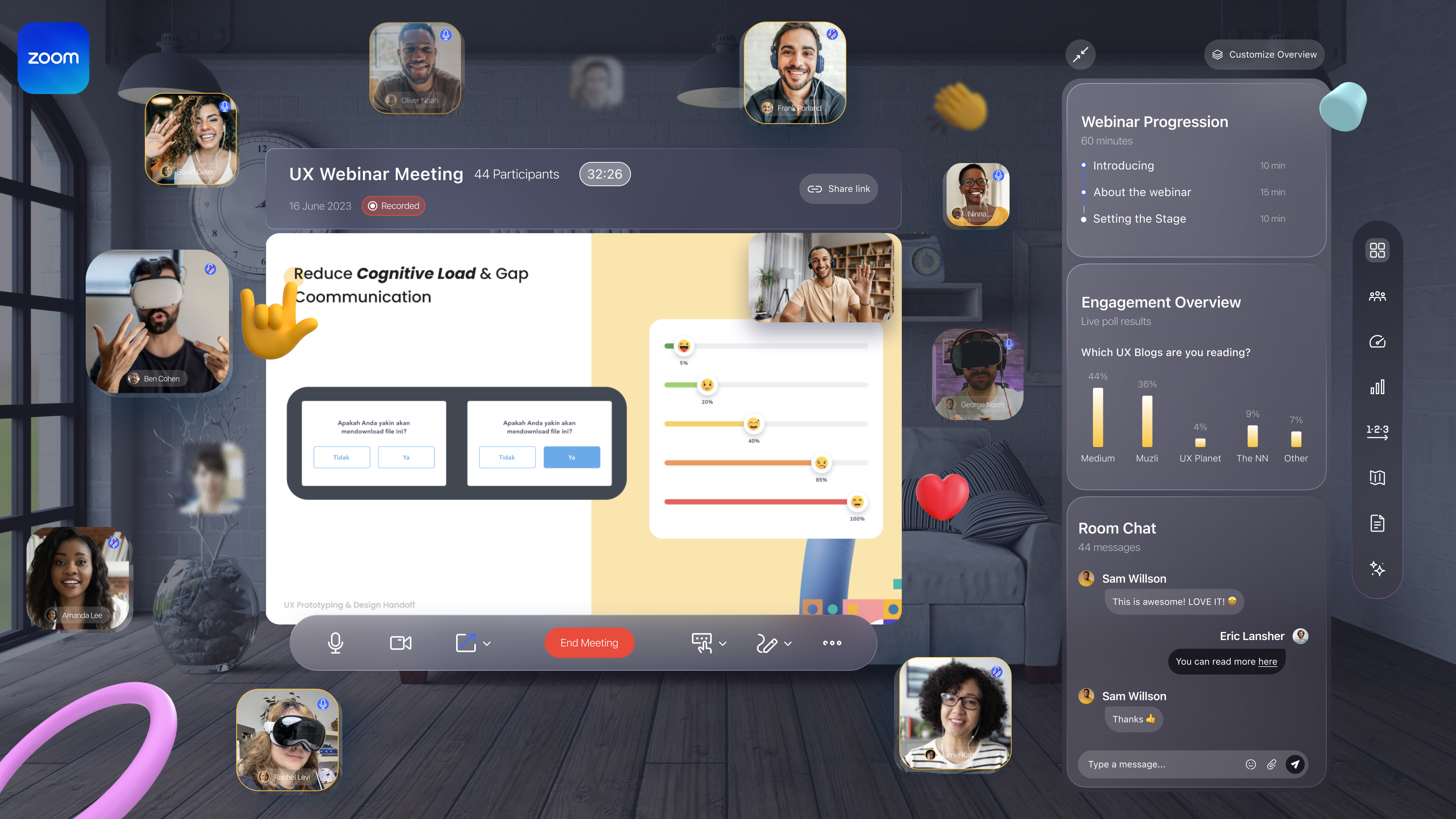 Webinar platform screen 2